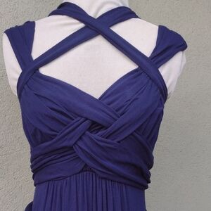 Motherhood Maternity Blue Grecian Maxi Dress S